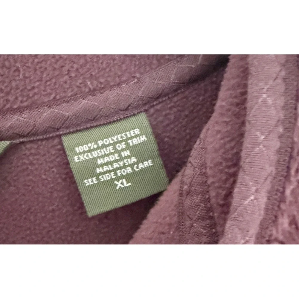 Eddie Bauer Plum/purple Fleece Hoodie Zipper Down In Size XL